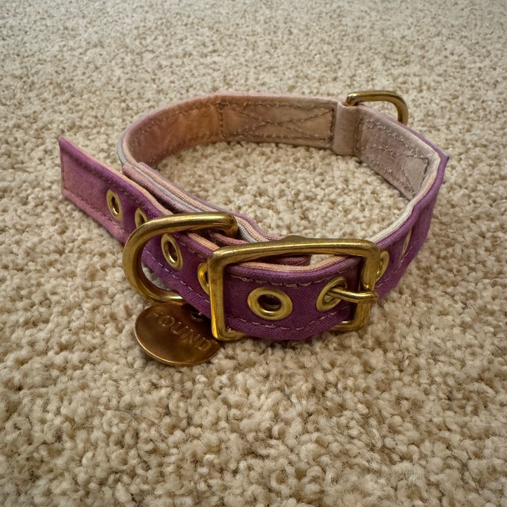 Found My Animal Light Pink Canvas Dog Collar
